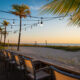 beachfront restaurants Destin Panama City Beach. Empty chairs at a beach bar.